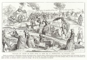 Travaux sur le Champ de Mars en préparation de la Fête de la Fédération, Paris, Révolution française, 14 juillet 1790 - French School