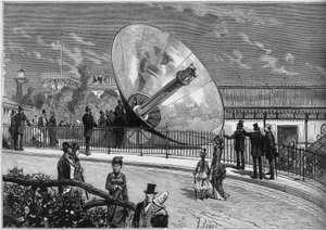 Exposition universelle de 1878 à Paris : four solaire inventé par Augustin Mouchot (1823-1912)