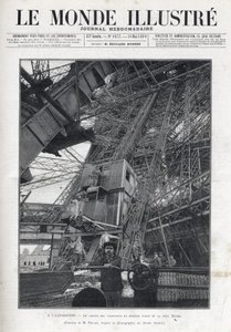 Exposition universelle de Paris de 1889 - Le chemin des ascenseurs du premier étage de la tour Eiffel - Le Monde Illustré de 1889 - French School