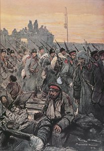 Soldats bulgares blessés pendant les campagnes balkaniques de 1912-13 - French School