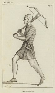 XIIIe Siècle, Arbalétrier (gravure) - French School