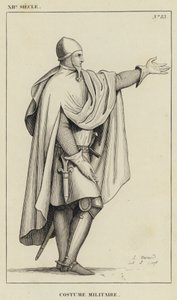 XIIe Siècle, Costume Militaire (gravure) - French School