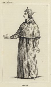 XIV Siècle, Charles V (gravure) - French School