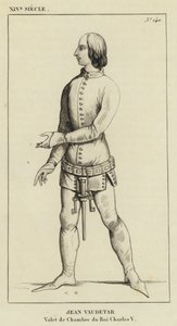 XIV Siècle, Jean Vaudetar, Valet de Chambre du Roi Charles V (gravure) - French School