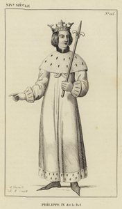 XIV Siècle, Philippe IV dit le Bel (gravure) - French School