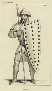 XIV Siècle, Soldat (gravure) - French School