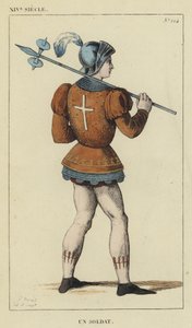 XIVe siècle, un soldat - French School