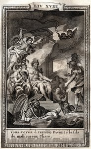 Tu vois ô terrible divinité le fils du méchant Ulysse - gravure de 1798 par Monnet dans « Les Aventures de Télémaque, fils d