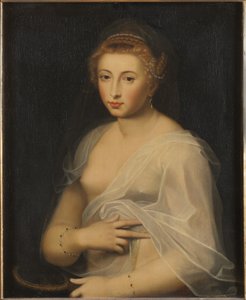 Jeune femme tenant un miroir