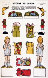 Yvonne dans le jardin: découpage. 19ème siècle.