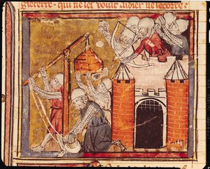 Siège du Château de Chinon, Grandes Chroniques de France, 1375-79 - French School