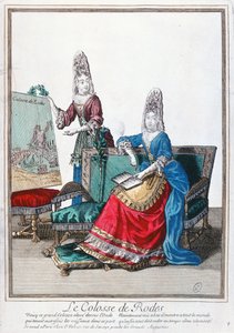 Dame montrant une image du Colosse de Rhodes