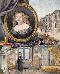 Portrait de Marie de Rabutin-Chantal (Rabutin Chantal), Marquise de Sévigné connue sous le nom de Madame de Sévigné (1626-1696) et sa résidence Hôtel Carnavalet - French School