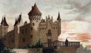 Vue du château de Busset (Allier)