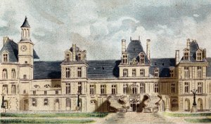 Vue du château de Fontainebleau (Seine-et-Marne) - French School