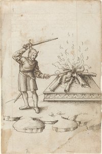 "Ne pas attiser le feu avec une épée" [fol. 20 recto] - French early 16th Century