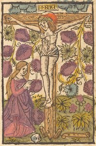 Christ sur la croix avec une vigne - French or Netherlandish 15th Century