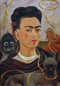 Autoportrait avec Changuito - Frida Kahlo