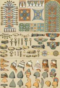Coiffures et chaussures babyloniennes et assyriennes - Friedrich (after) Hottenroth