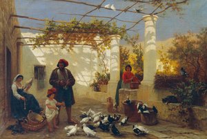 Dans une pergola italienne - Friedrich Alois Schönn
