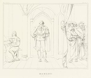 Hamlet, Acte III, Scène 1 - Friedrich August Moritz Retzsch