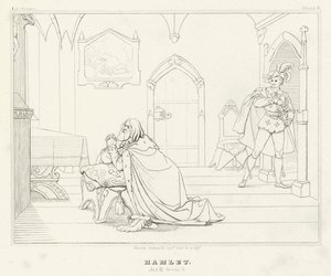Hamlet, Acte III, Scène 3 - Friedrich August Moritz Retzsch