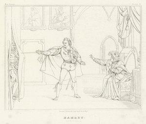 Hamlet, Acte III, Scène 4 (gravure) - Friedrich August Moritz Retzsch