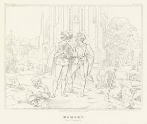 Hamlet, Acte V, Scène 1 - Friedrich August Moritz Retzsch
