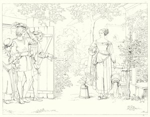 Illustration pour le Lied von der Glocke de Schiller, ou Le Chant de la Cloche (gravure) - Friedrich August Moritz Retzsch