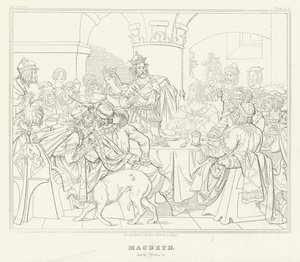 Macbeth, Acte III, Scène 4 - Friedrich August Moritz Retzsch