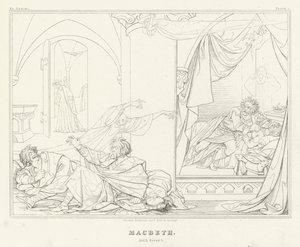 Macbeth, Acte II, Scène 1 - Friedrich August Moritz Retzsch