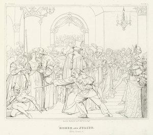 Roméo et Juliette, Acte I, Scène 5 - Friedrich August Moritz Retzsch