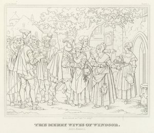 Les Joyeuses Commères de Windsor, Acte I, Scène 1 (gravure)