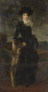 Mina Kaulbach avec dogue - Friedrich August von Kaulbach