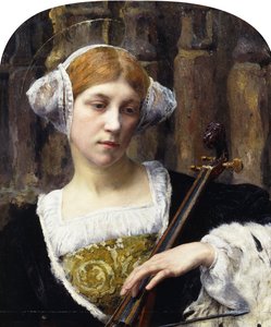 La Femme au Violoncelle - Friedrich Edouard Meyerheim