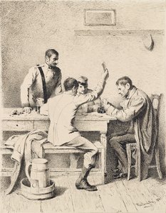 Soldats jouant aux cartes - Friedrich Friedländer Ritter von Malheim