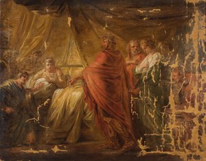 Agamemnon ramène Briséis dans la tente d