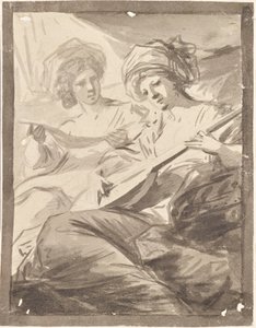 Deux femmes avec mandoline (Étude pour le double portrait des sœurs Victoire et Sophie von Fries ?)