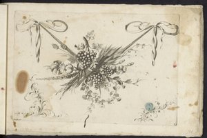 Guirlande de fleurs, grappe de raisin et épis de blé - Friedrich Jacob Morisson