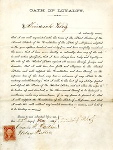 Serment de loyauté de Friedrich Klotz du Missouri, comté de St. Louis - Friedrich Klotz