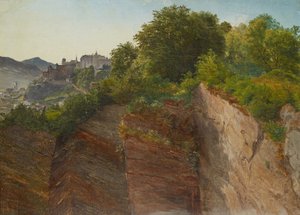 Vue du Mönchsberg de Salzbourg sur la forteresse Hohensalzburg - Friedrich Loos