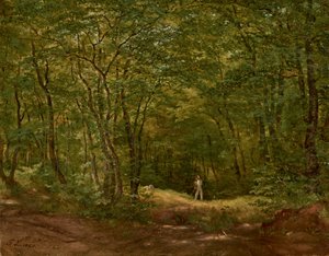 Promeneurs dans un paysage forestier - Friedrich Loos