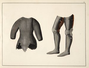 Armure, planche de A History of the Development and Customs of Chivalry, par Dr. Franz Kottenkamp, publié par Carl Hoffmann, 1842 - Friedrich Martin von Reibisch