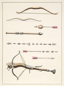 Arcs et flèches du 14e-15e siècle, planche de 