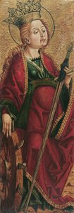 Sainte Catherine (intérieur) et Saint Étienne? (extérieur) - Friedrich Pacher (Umkreis)
