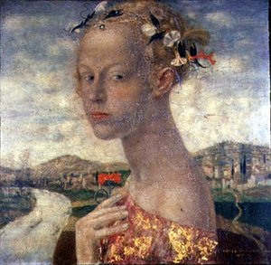 Une jeune fille avec un œillet rouge - Friedrich Stahl