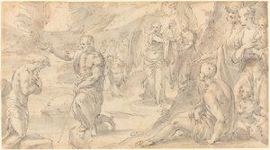 Le baptême du Christ - Friedrich Sustris