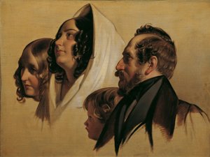 La famille de Johann Graf von Majláth - Friedrich von Amerling
