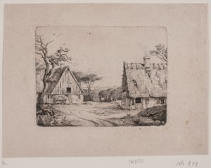 Paysage avec deux maisons de paysans - Frits Grove