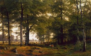 Paysage boisé avec un vacher - Fritz Carl Werner Ebel